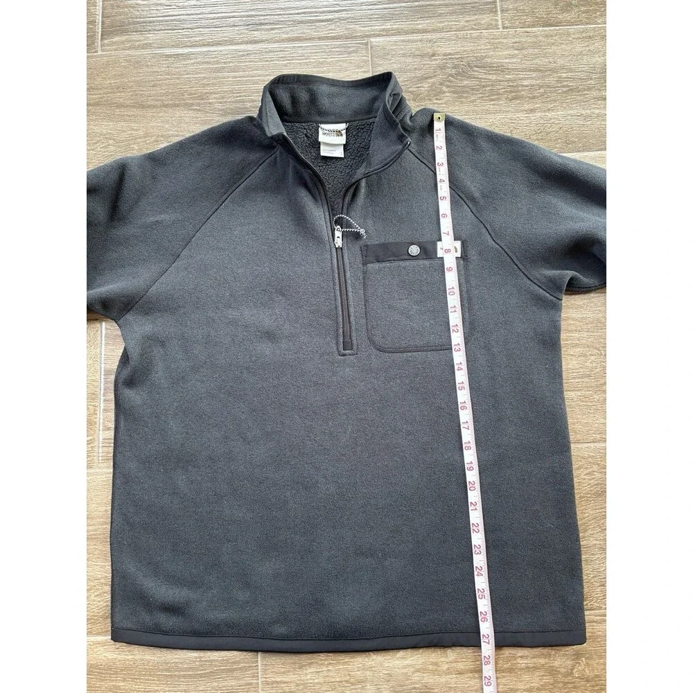 The North Face GORDON LYONS 1/4 Zip Sweater Knit Fleece Jacket‎ Black Size L EUC